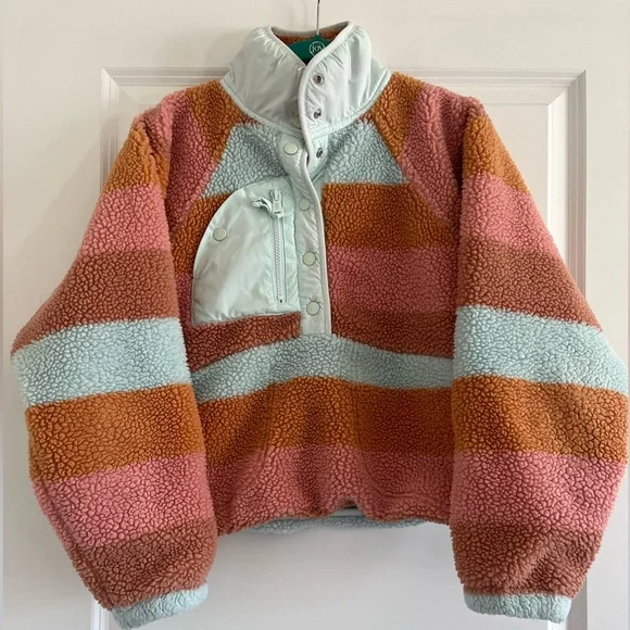 Free People Movement  Cropped Oversized Fleece Pullover Sherpa Size XS - Picture 7 of 12